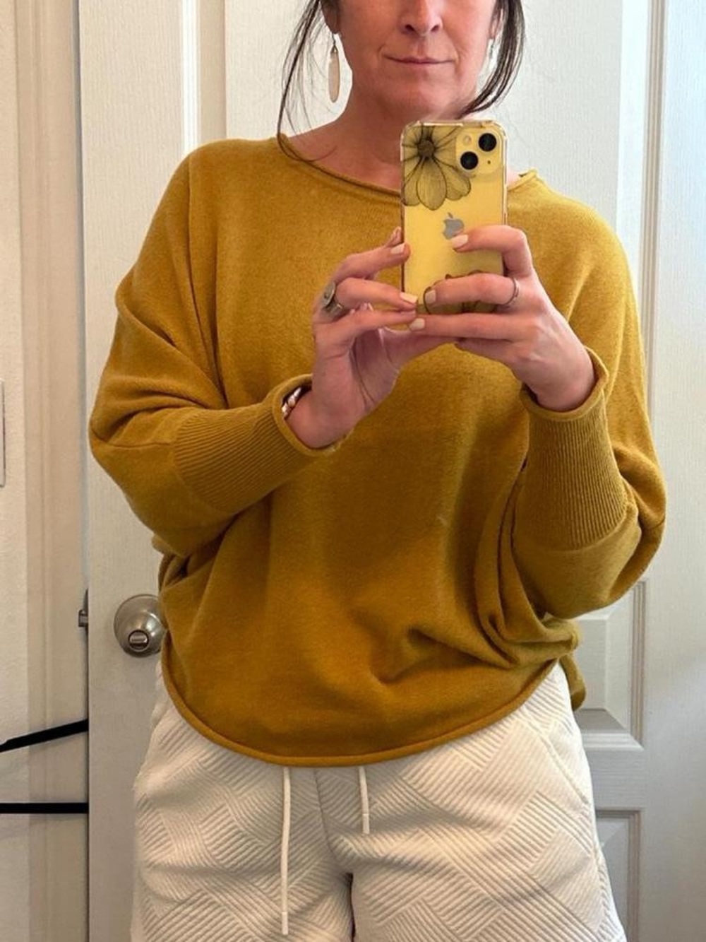 Quince Cashmere Mustard Relaxed Scoopneck Sweater